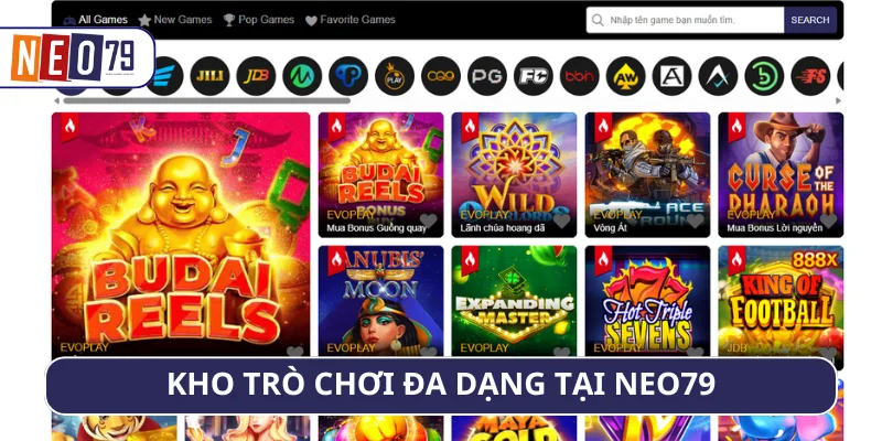 Thương hiệu cung cấp kho trò chơi đa dạng, chất lượng cao